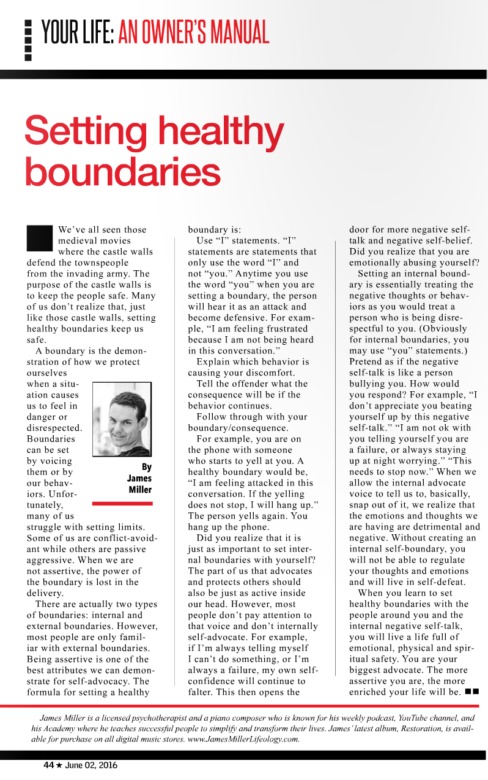 Setting healthy boundaries